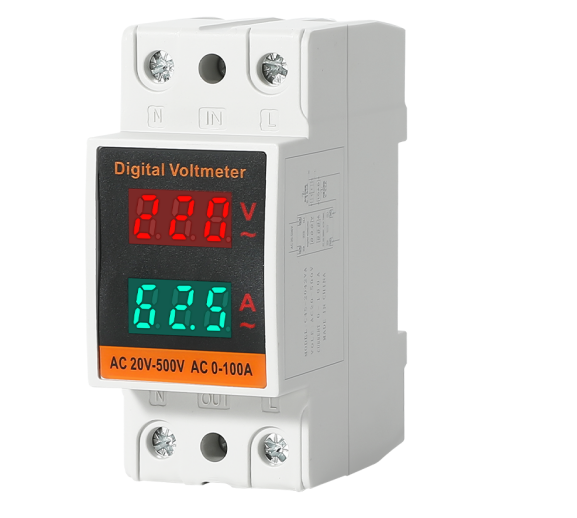 C45-2042VA rail mounted voltage and current meter Built in transformer Overvoltage and undervoltage protector