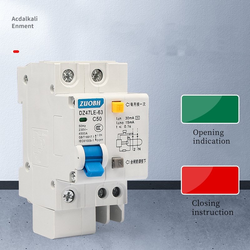 CE Approved Dz47le-63/2P 32A Small Residual Current Circuit Breaker 6A-63A Leakage switch