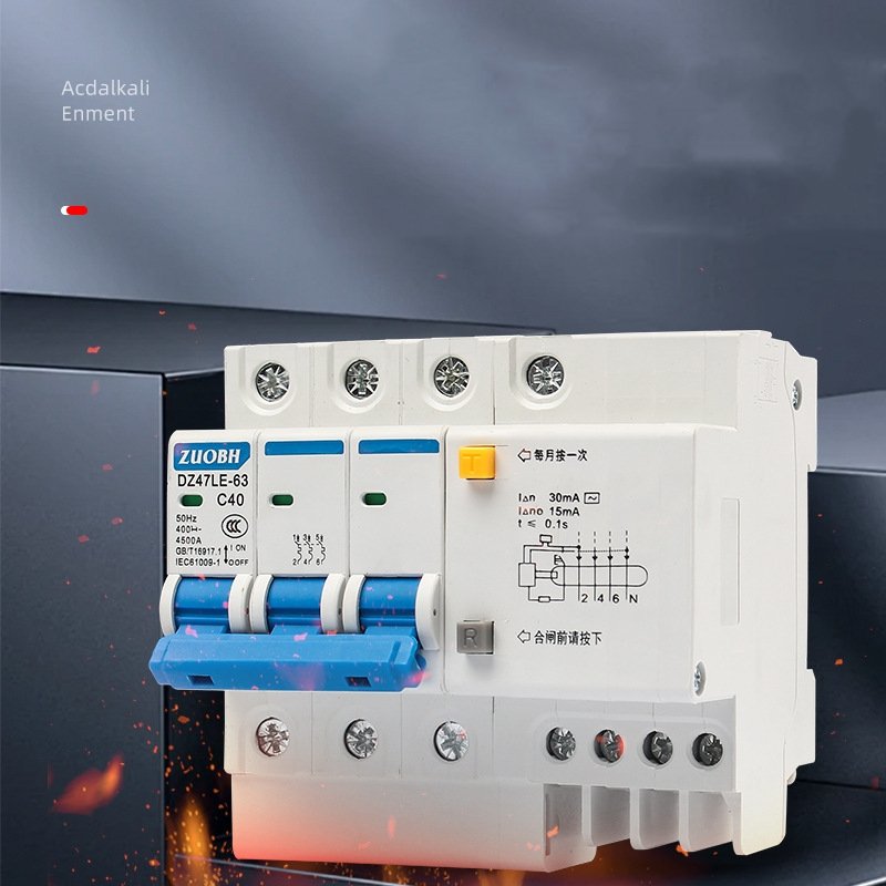 CE Approved Dz47le-63/2P 63A Small Residual Current Circuit Breaker 6A-63A Leakage switch