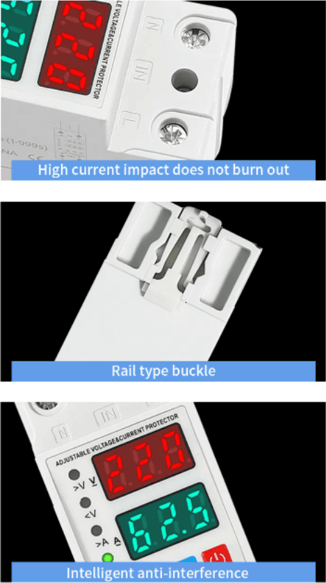 ZS1-V adjustable voltage single display Electronic relay Self resetting overvoltage and undervoltage protector